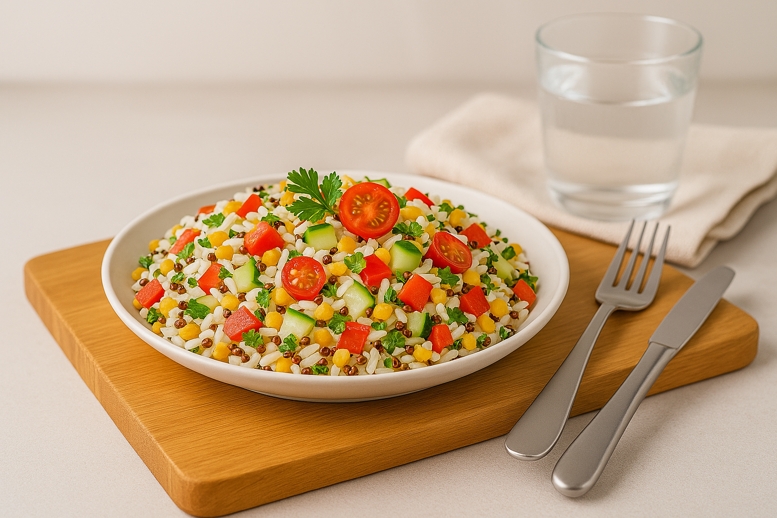 Basmati-Quinoa-Linsen-Salat – Bunt, sättigend und vollgepackt mit Nährstoffen!